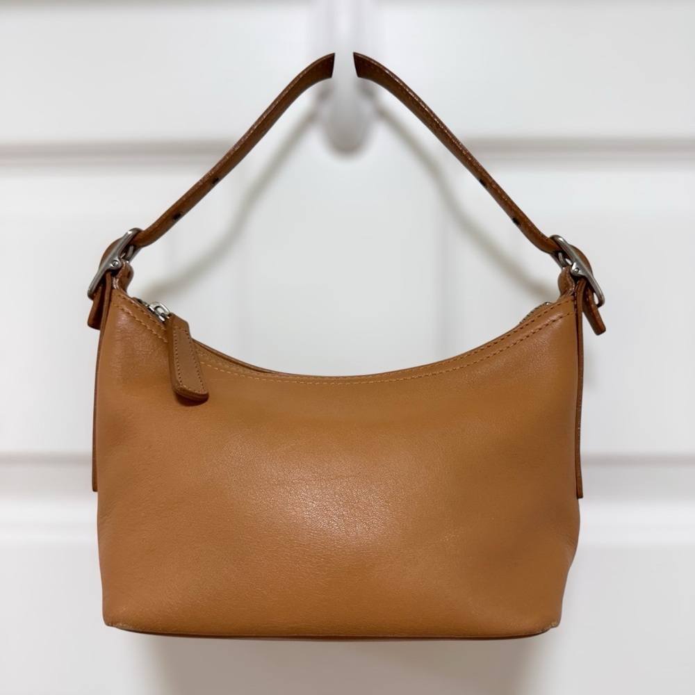 Coach Legacy West Mini Pouch Glove Leather Camel Shoulder Bag Vintage Y2K